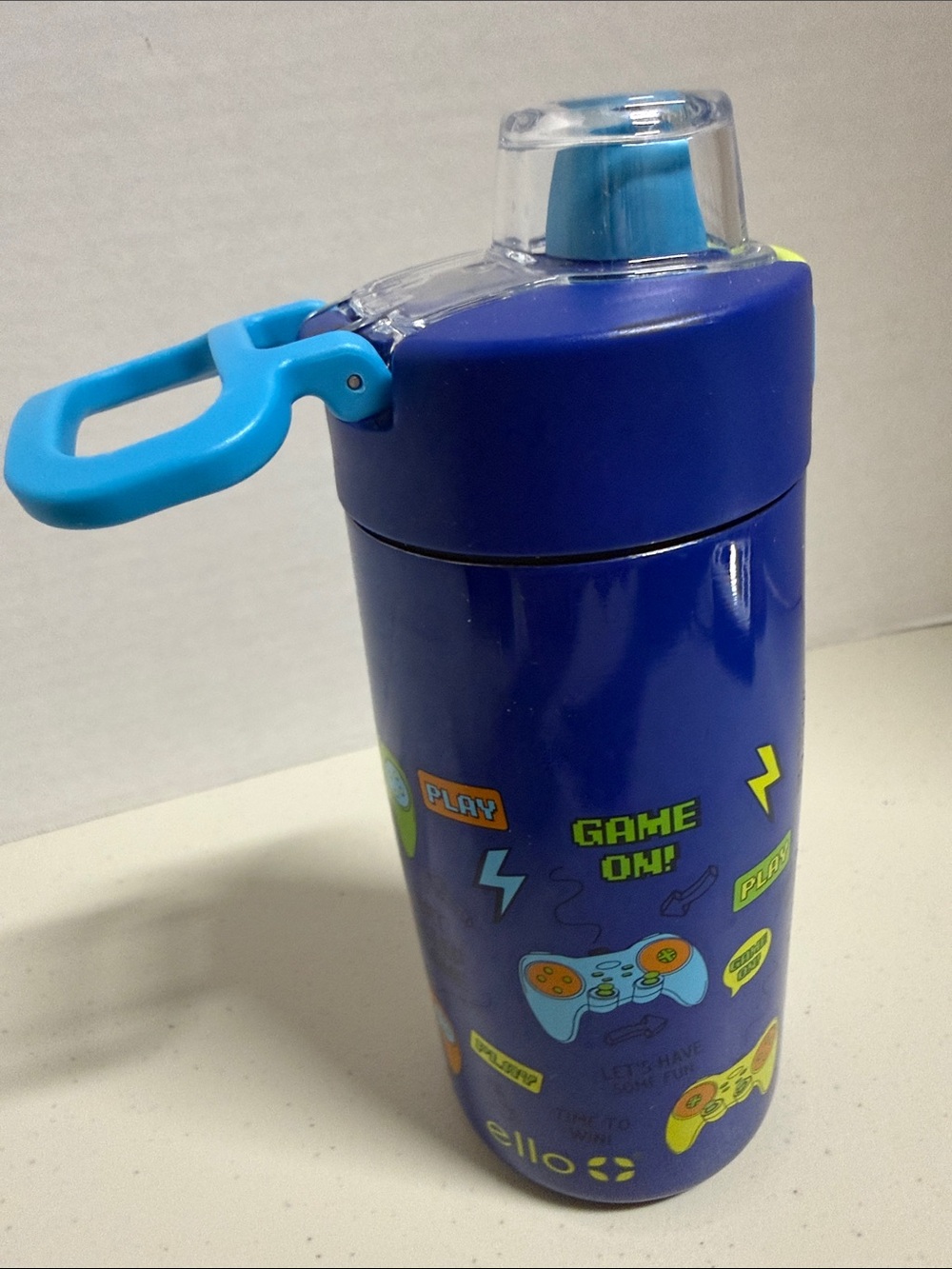 Ello 12oz Stainless Steel gaming graphics Colby Pop! Water Bottle locking lid